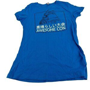 Awesome Con Blue Women's Fitted T-Shirt  Crew Neck Size Large
